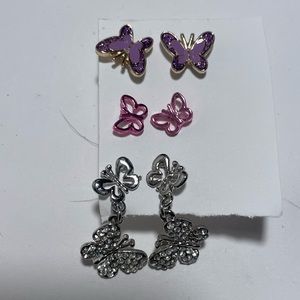 Butterfly Earrings (3 pairs)